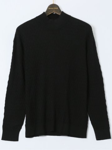 【大きいサイズ】AUVIEUX CONTINENT by gim ウォッシャブル 綿カシミヤ ハイネックニット