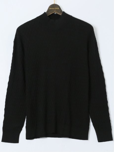 【大きいサイズ】AUVIEUX CONTINENT by gim ウォッシャブル 綿カシミヤ ハイネックニット
