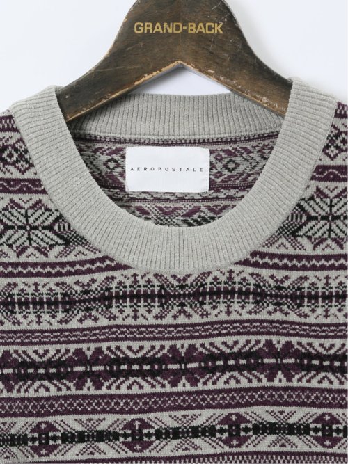 【大きいサイズ】エアロポステール/AEROPOSTALE モールジャガード クルーニット