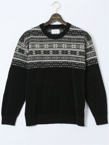 【大きいサイズ】エアロポステール/AEROPOSTALE モールジャガード クルーニット