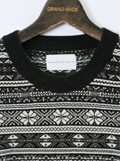 【大きいサイズ】エアロポステール/AEROPOSTALE モールジャガード クルーニット