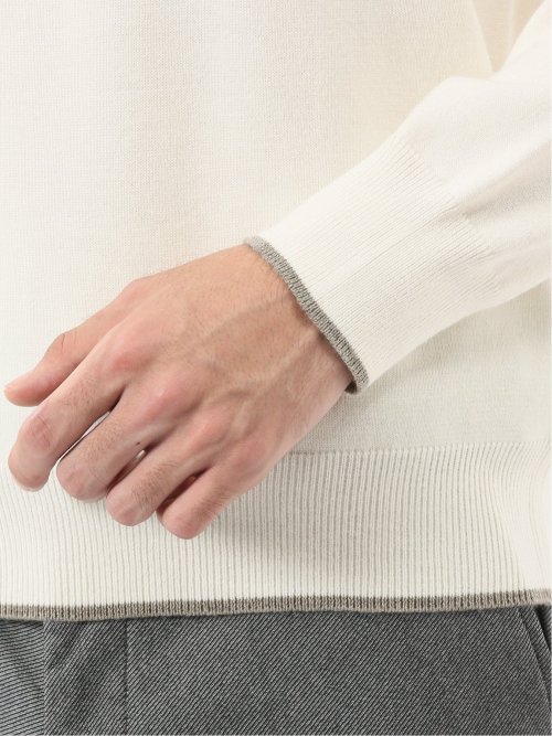 ウォッシャブル ウール混 クルーネックニット