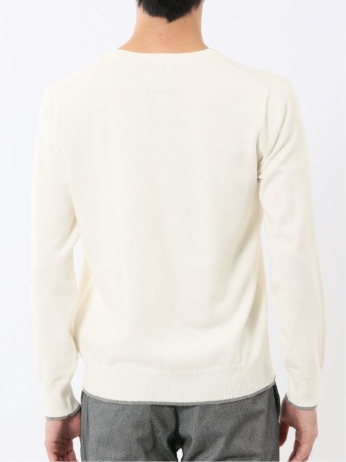 ウォッシャブル ウール混 クルーネックニット