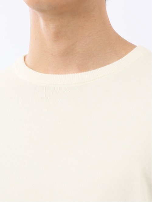 ウォッシャブル ウール混 クルーネックニット