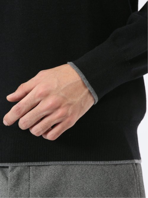 ウォッシャブル ウール混 クルーネックニット