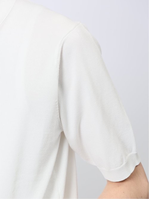 ウォッシャブル 綿混ニット ポロシャツ