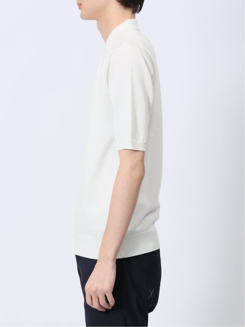 ウォッシャブル 綿混ニット ポロシャツ