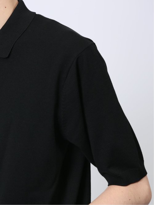 ウォッシャブル 綿混ニット ポロシャツ