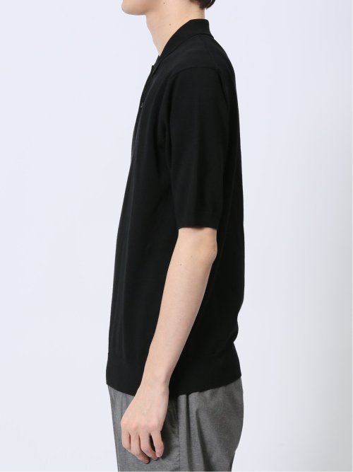 ウォッシャブル 綿混ニット ポロシャツ