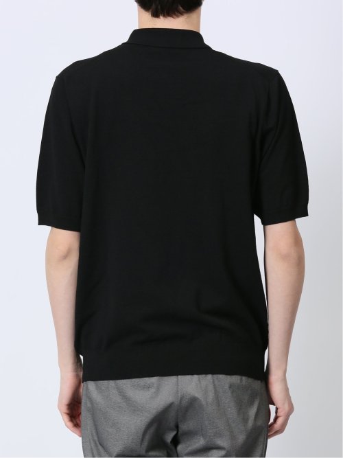 ウォッシャブル 綿混ニット ポロシャツ