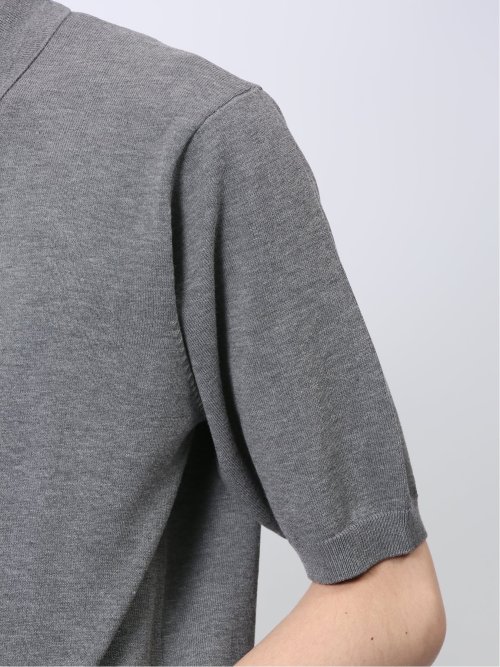 ウォッシャブル 綿混ニット ポロシャツ