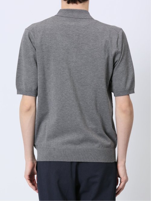 ウォッシャブル 綿混ニット ポロシャツ