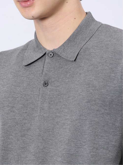 ウォッシャブル 綿混ニット ポロシャツ