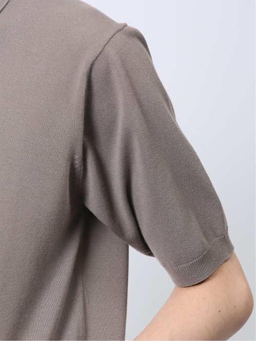 ウォッシャブル 綿混ニット ポロシャツ