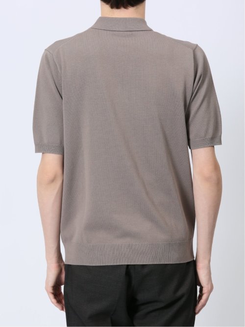 ウォッシャブル 綿混ニット ポロシャツ