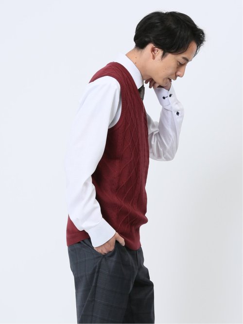 ふわもち アラン柄 プルベスト