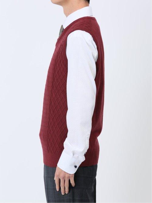 ふわもち アラン柄 プルベスト