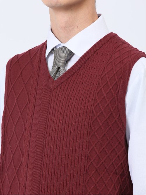 ふわもち アラン柄 プルベスト