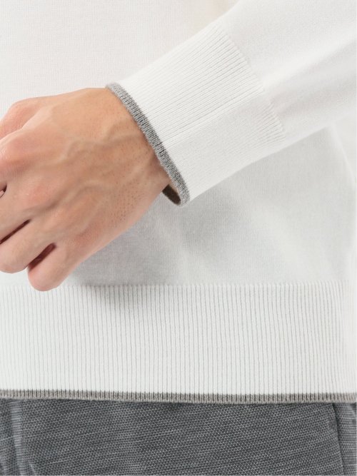 ウォッシャブル ウール混 タートルネックニット