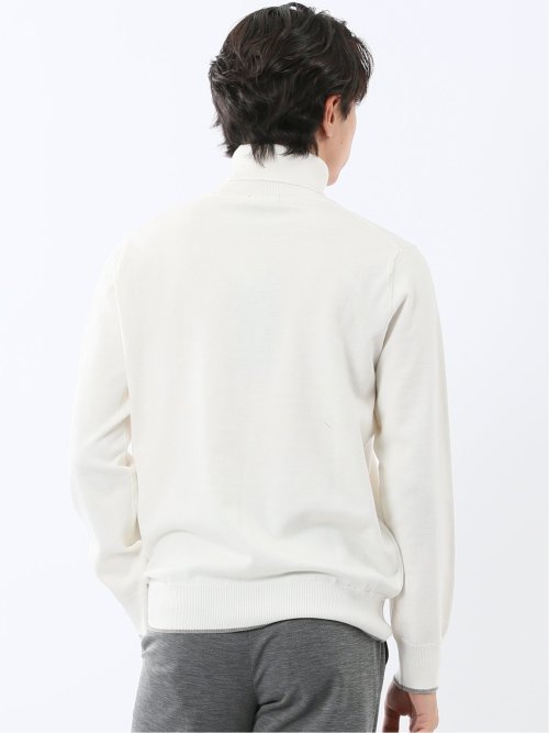 ウォッシャブル ウール混 タートルネックニット