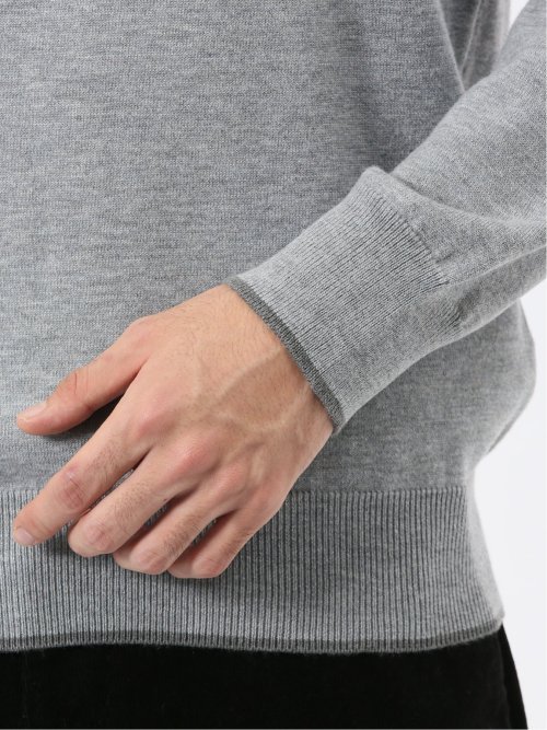 ウォッシャブル ウール混 タートルネックニット