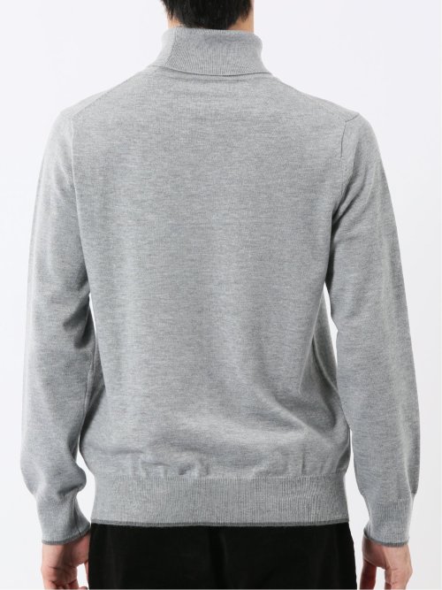 ウォッシャブル ウール混 タートルネックニット