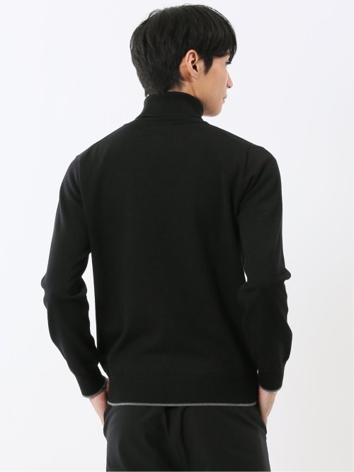 ウォッシャブル ウール混 タートルネックニット