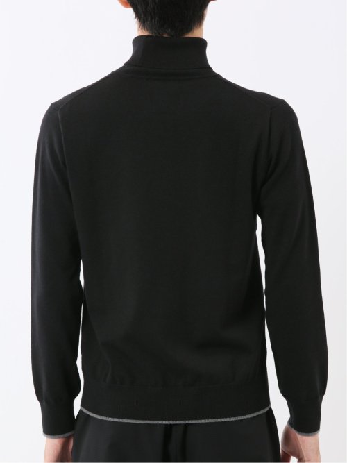 ウォッシャブル ウール混 タートルネックニット