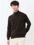 ウォッシャブル ウール混 タートルネックニット