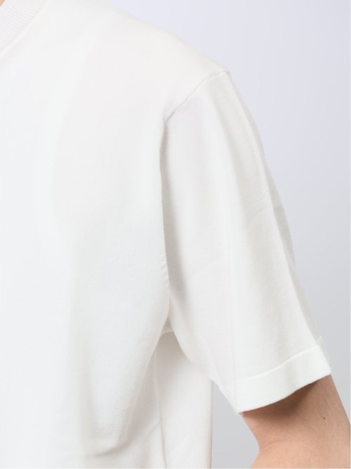 ウォッシャブル 綿混ニット クルーTシャツ