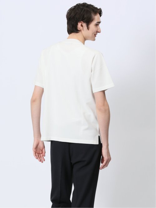 ウォッシャブル 綿混ニット クルーTシャツ