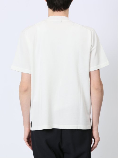 ウォッシャブル 綿混ニット クルーTシャツ