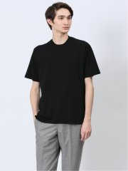 ウォッシャブル 綿混ニット クルーTシャツ