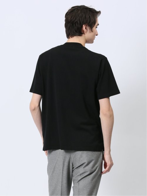 ウォッシャブル 綿混ニット クルーTシャツ