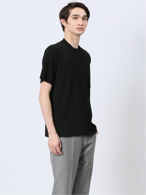 ウォッシャブル 綿混ニット クルーTシャツ