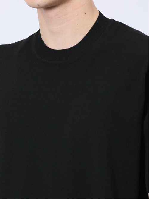 ウォッシャブル 綿混ニット クルーTシャツ