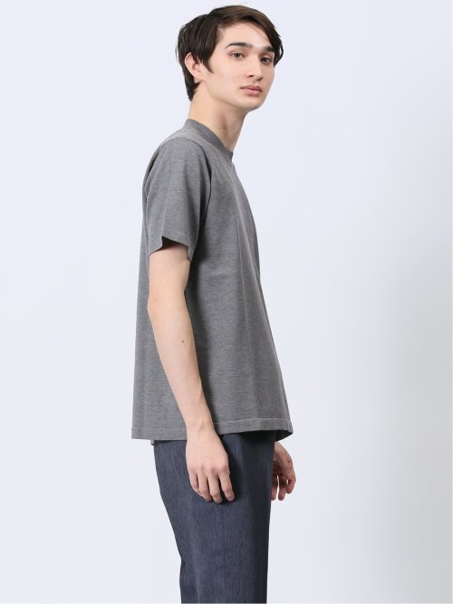 ウォッシャブル 綿混ニット クルーTシャツ
