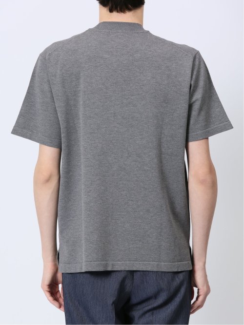 ウォッシャブル 綿混ニット クルーTシャツ