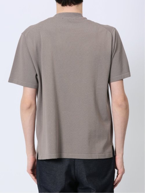 ウォッシャブル 綿混ニット クルーTシャツ