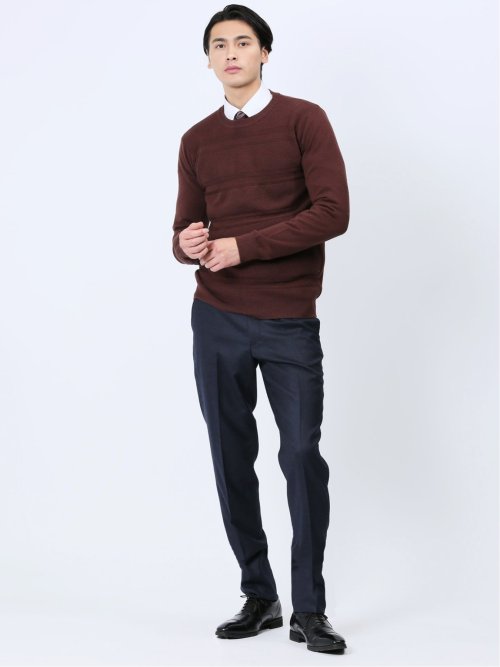 ふわもちタックボーダー クルーニット