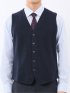 ウォッシャブル ウール混 バーズアイ 前開きベスト