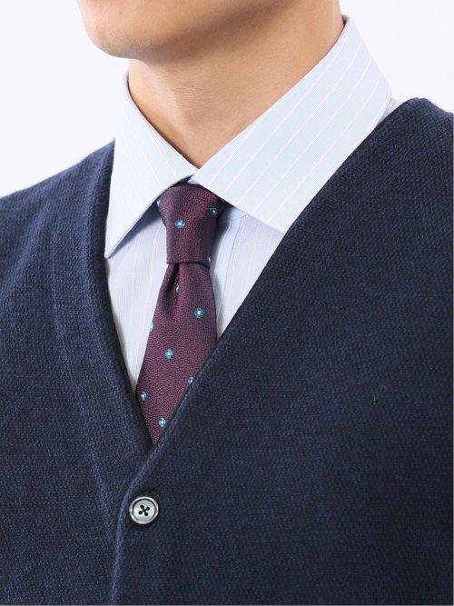 ウォッシャブル ウール混 バーズアイ 前開きベスト