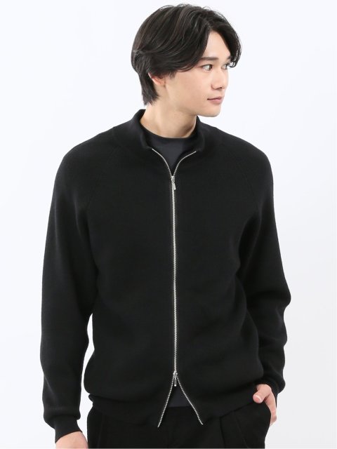 ウォッシャブル ウール混 畦 ドライバーズニット