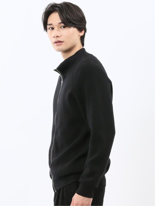 ウォッシャブル ウール混 畦 ドライバーズニット