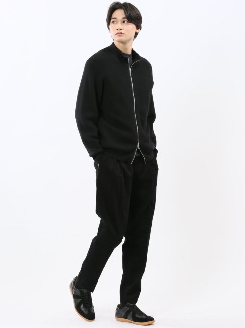 ウォッシャブル ウール混 畦 ドライバーズニット