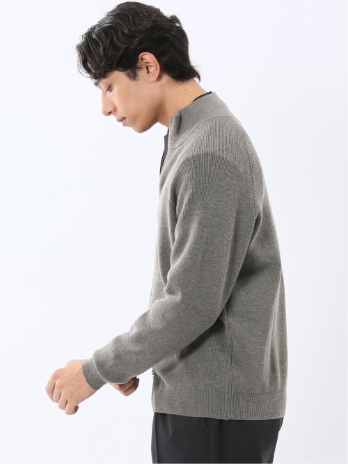 ウォッシャブル ウール混 畦 ドライバーズニット