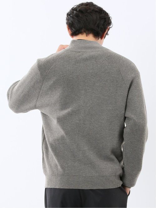 ウォッシャブル ウール混 畦 ドライバーズニット