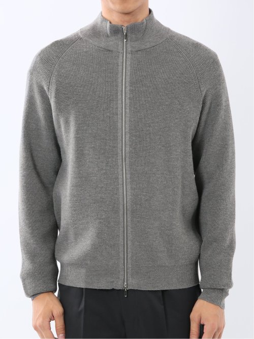 ウォッシャブル ウール混 畦 ドライバーズニット