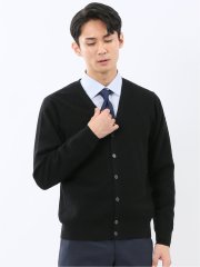 ウォッシャブル ウール混リンクス柄 ニットカーディガン