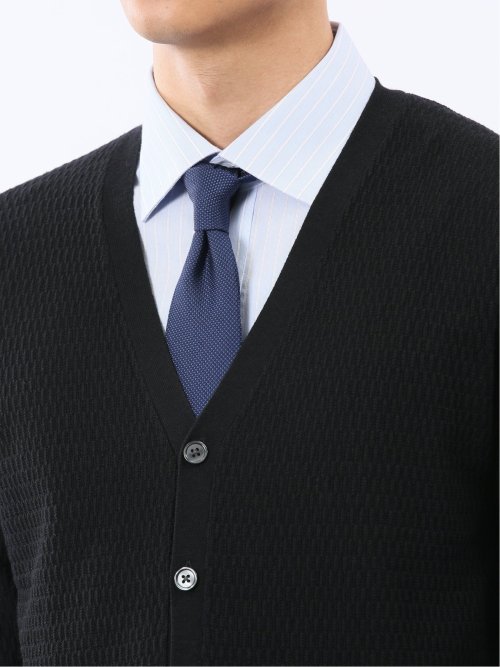 ウォッシャブル ウール混リンクス柄 ニットカーディガン